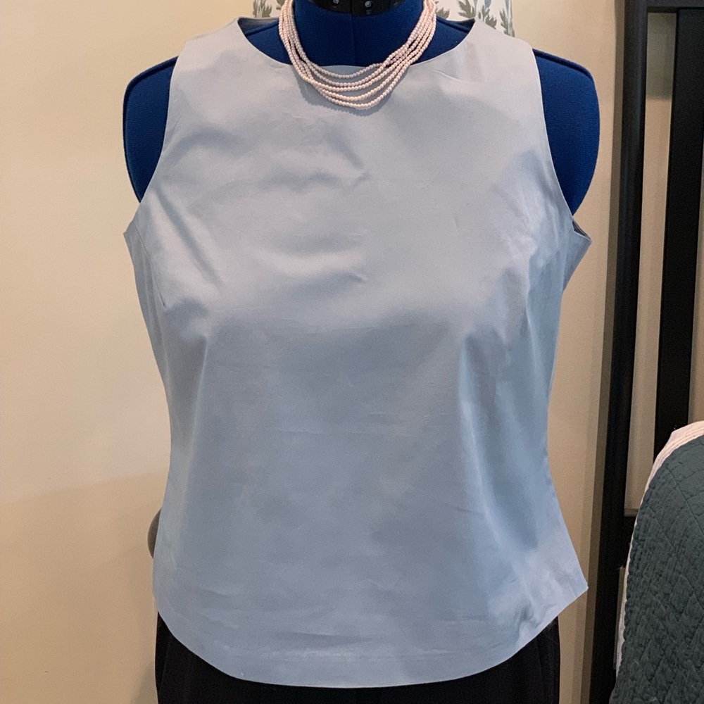 Merona Dusty Aqua Sleeveless Boxy Round Neck Top